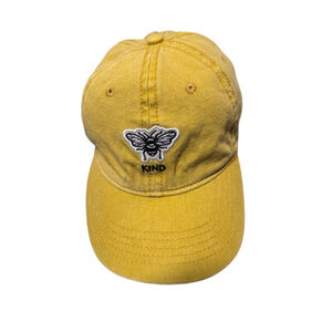 BEE KIND Gold Yellow Embroidered Heavy Cotton Twill Baseball Cap